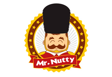 Logotipo Empresa Alimentícia no Ramo de Castanhas, tanto em Shopping quanto à granel - MR. NUTTY